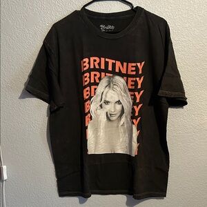 Britney Spears Black and Orange Graphic T-Shirt
